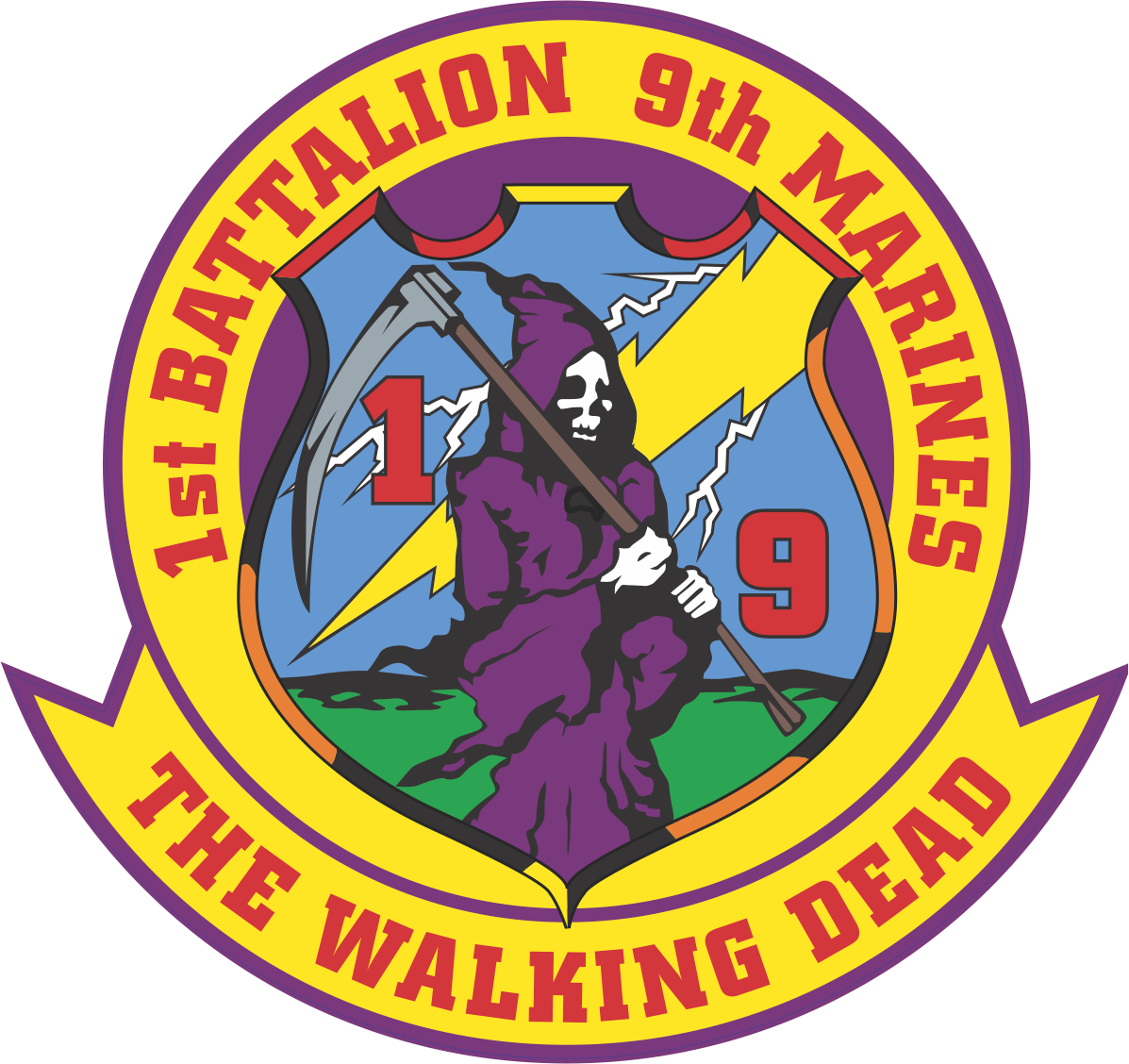 1st Battalion 9th Marine Regiment USMC-Print My Stickers