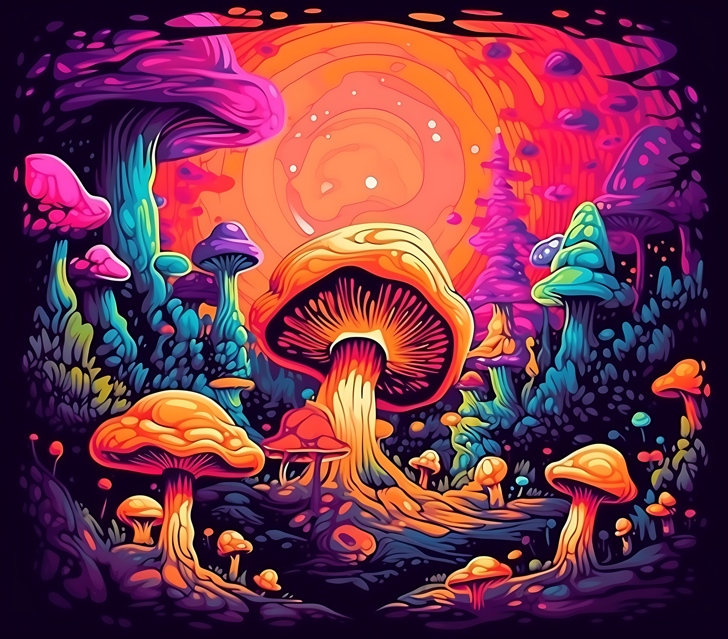 Psychedelic Mushroom Stickers-Print My Stickers