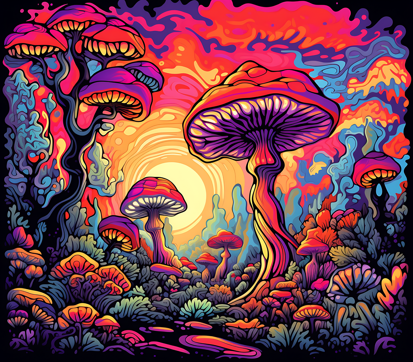 Psychedelic Mushroom Stickers-Print My Stickers