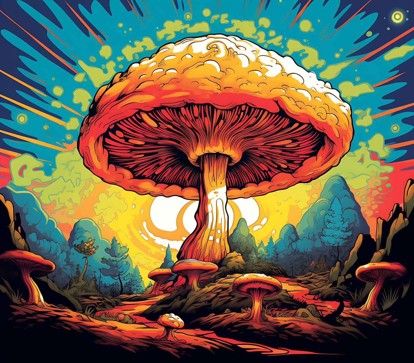 Psychedelic Mushroom Stickers-Print My Stickers