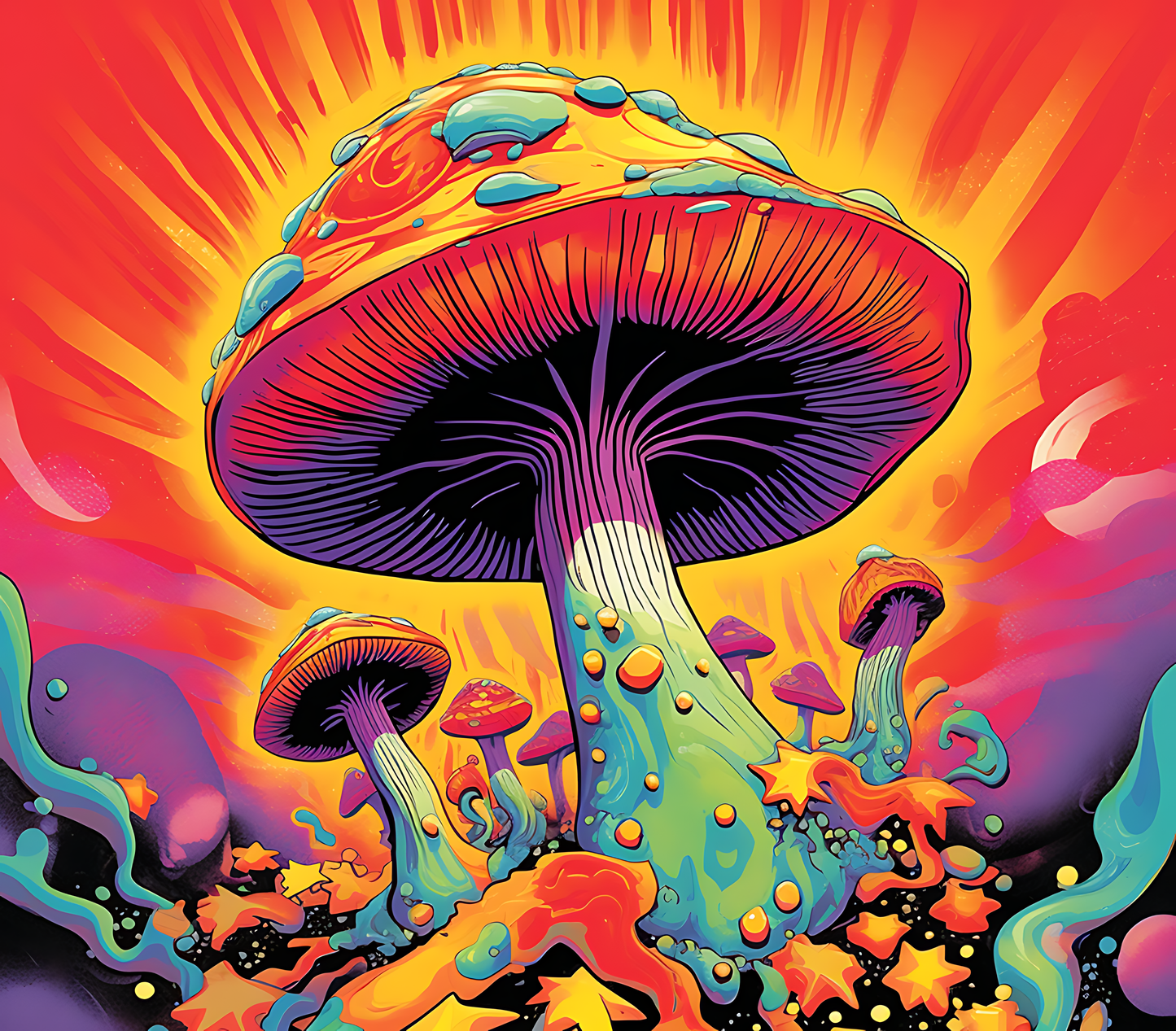Psychedelic Mushroom Stickers-Print My Stickers