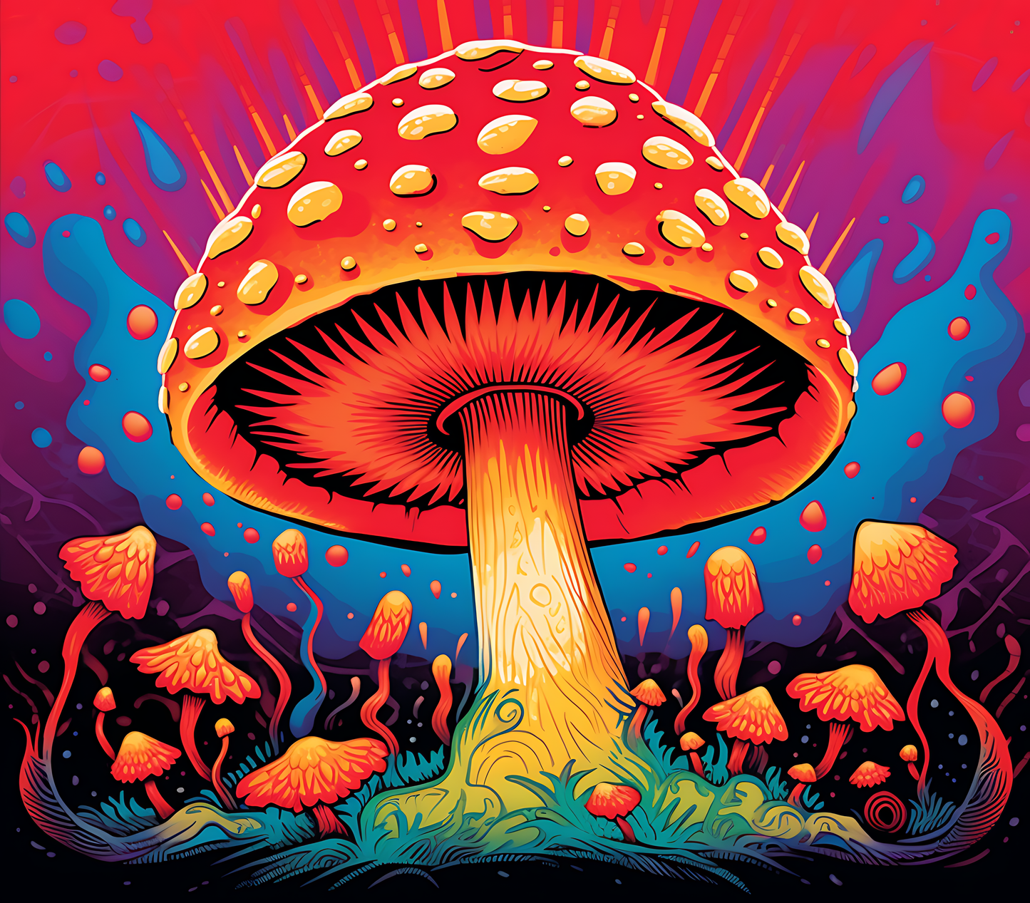 Psychedelic Mushroom Stickers-Print My Stickers