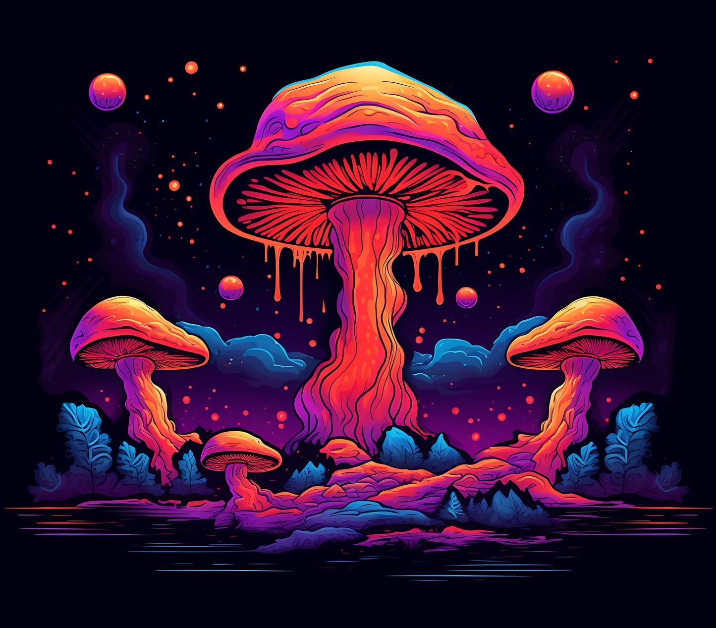 Psychedelic Mushroom Stickers-Print My Stickers