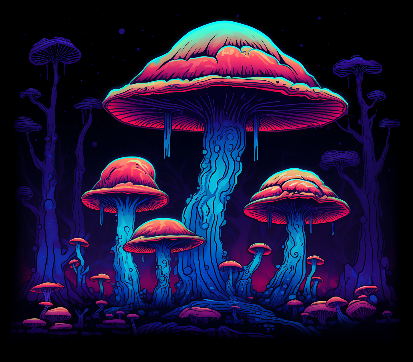 Psychedelic Mushroom Stickers-Print My Stickers