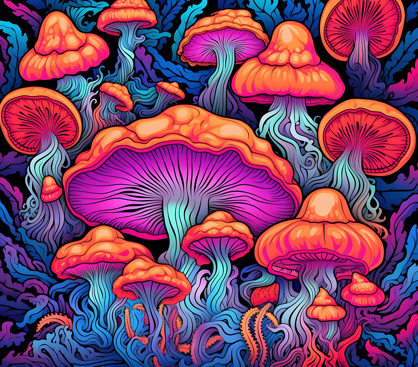 Psychedelic Mushroom Stickers-Print My Stickers