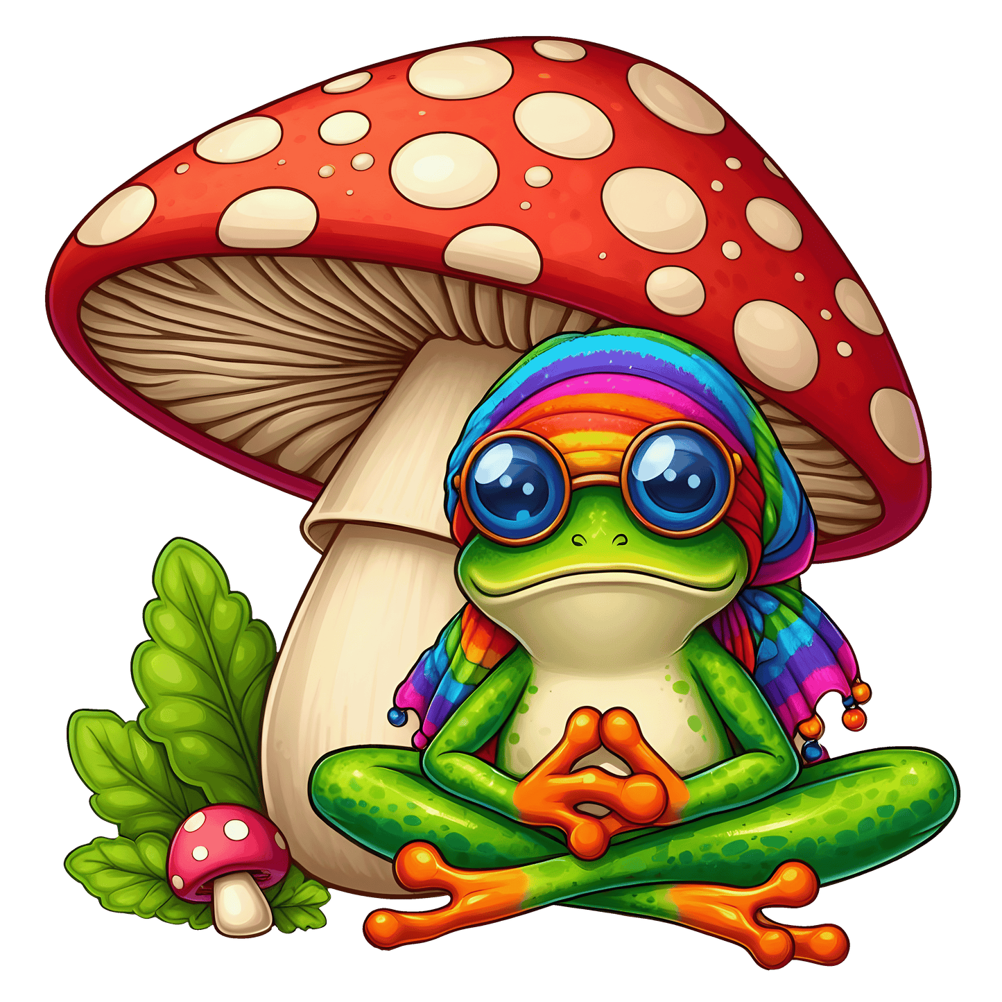 Hippie Frog Stickers-Print My Stickers