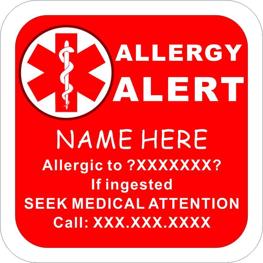 Allergy ALERT-Print My Stickers