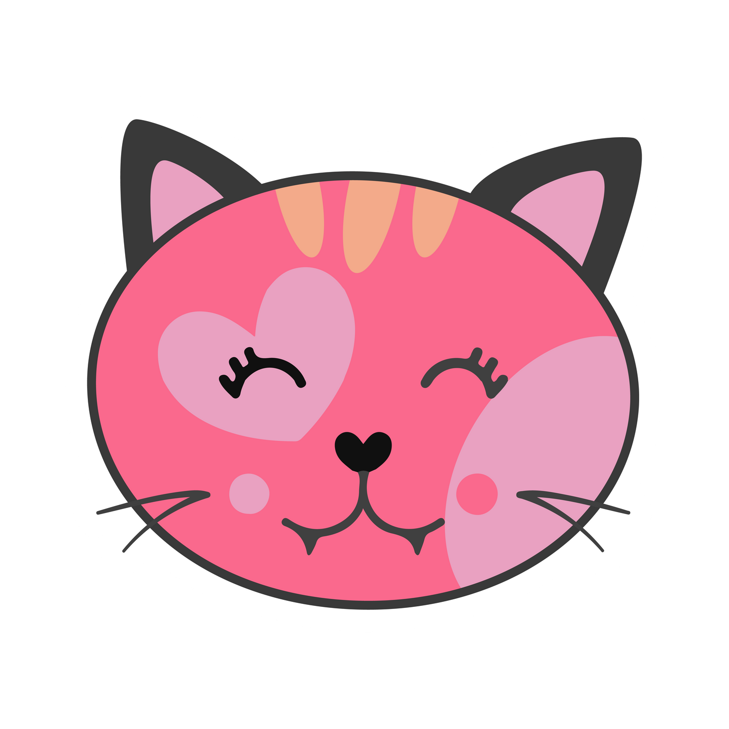Cartoon Cat Faces Stickers-Print My Stickers