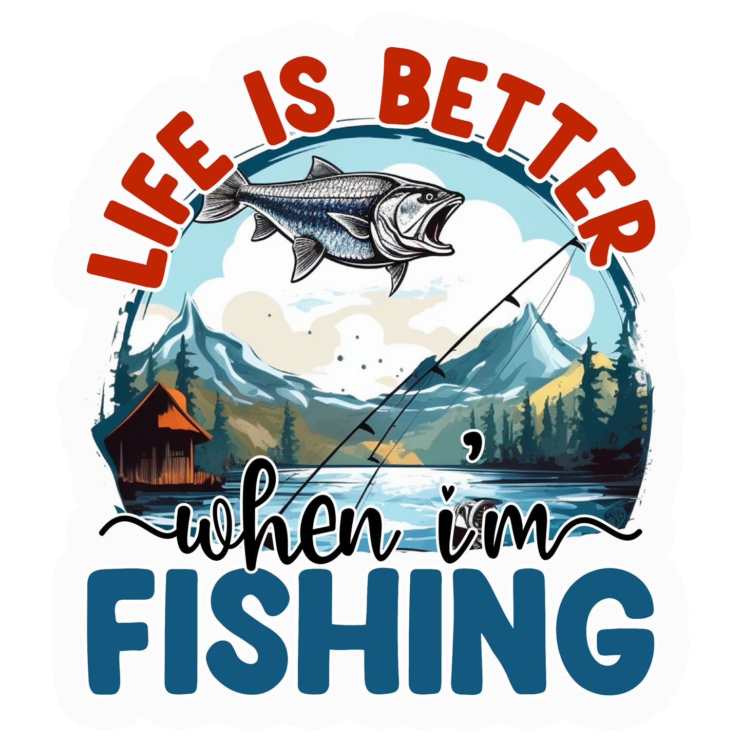 Colorful Fishing Stickers-Print My Stickers