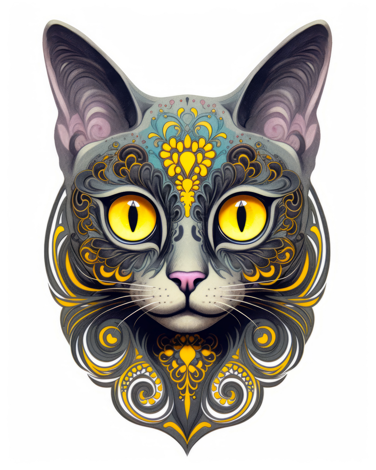 Abstract Cat Stickers-Print My Stickers