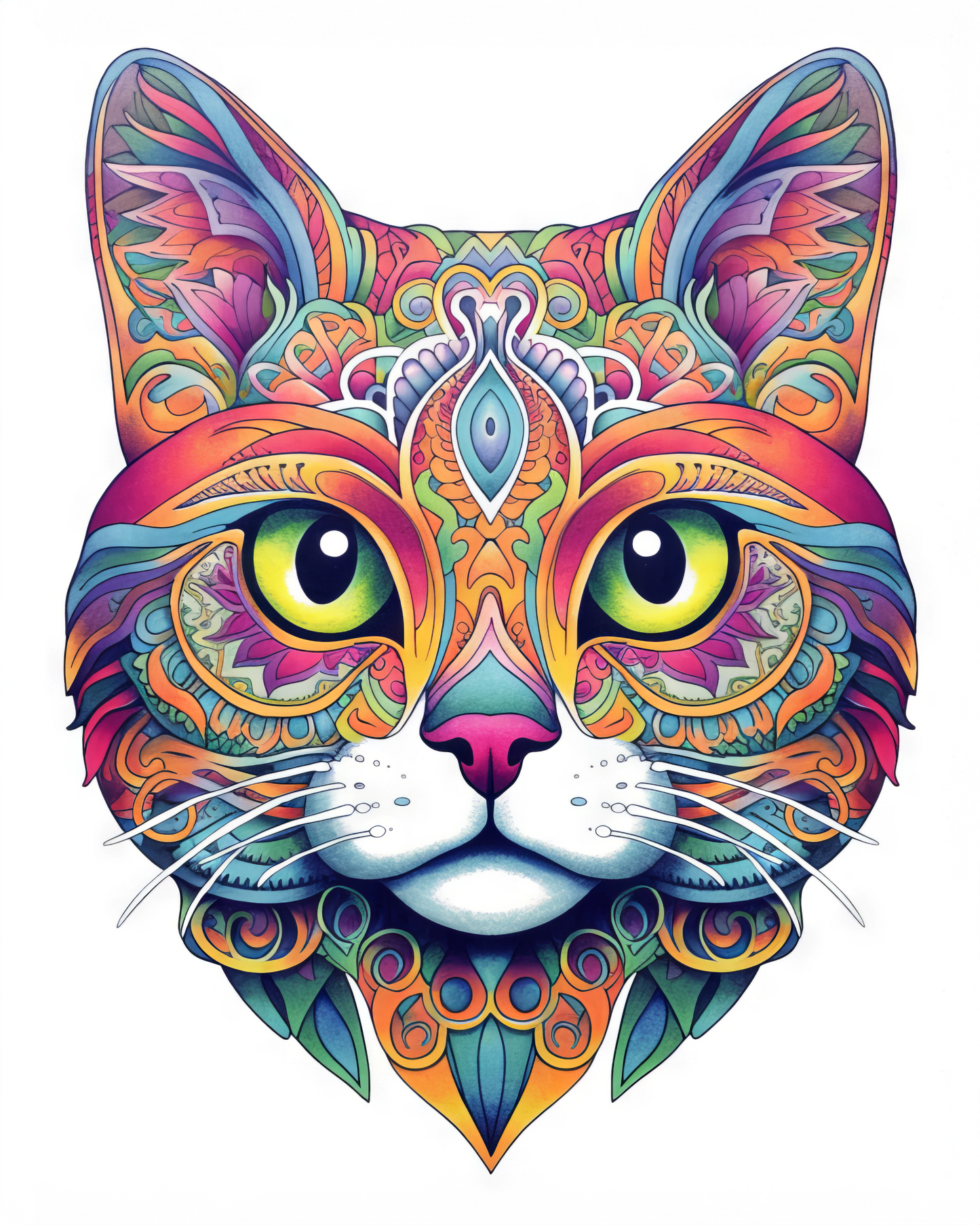 Abstract Cat Stickers-Print My Stickers