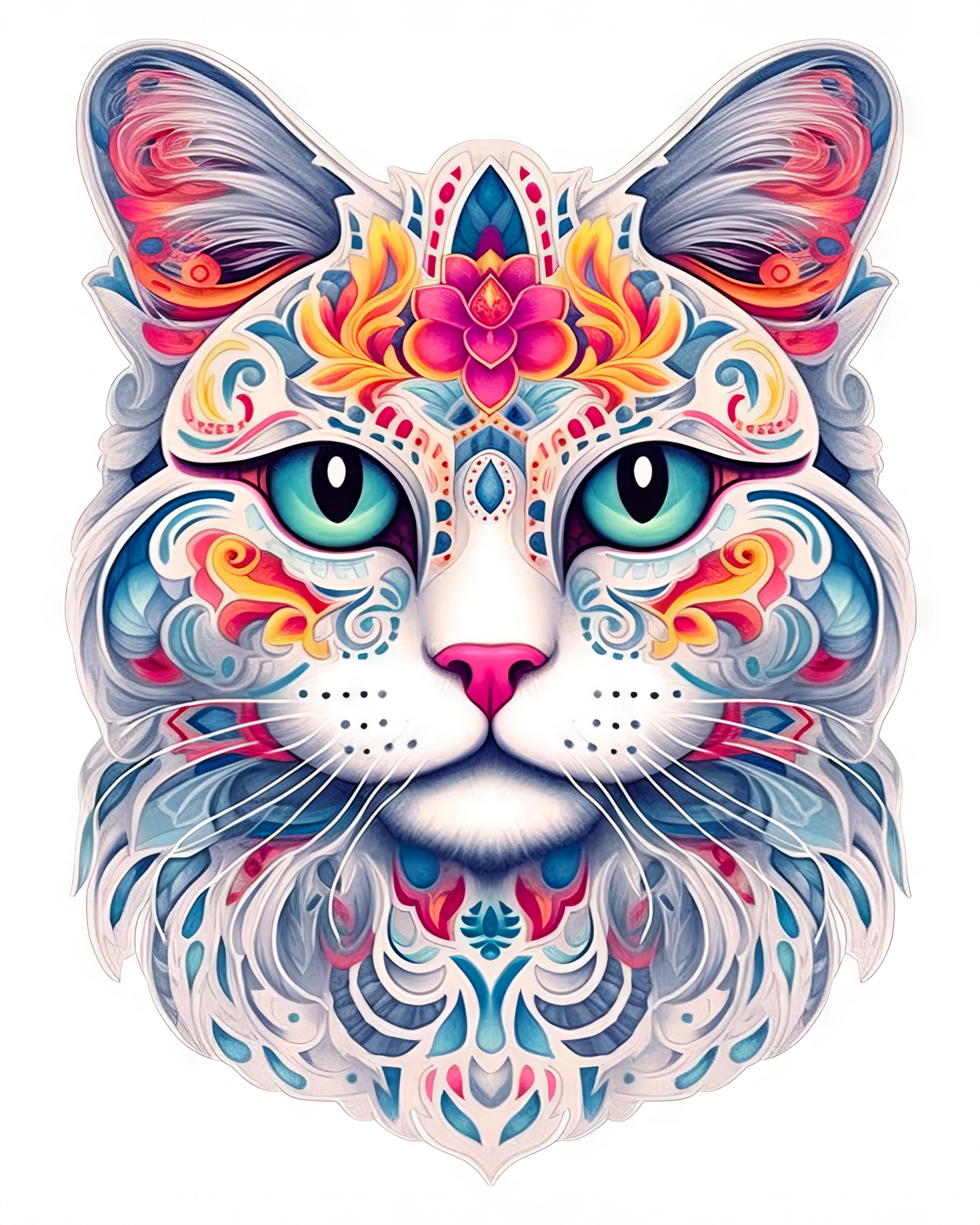 Abstract Cat Stickers-Print My Stickers