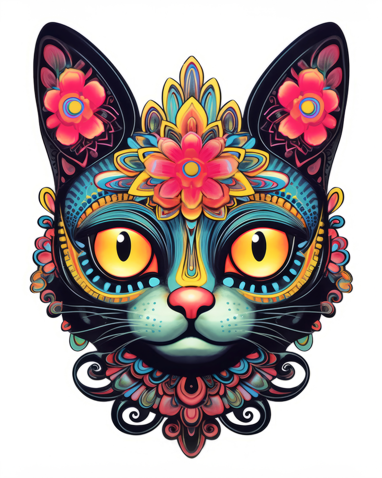 Abstract Cat Stickers-Print My Stickers