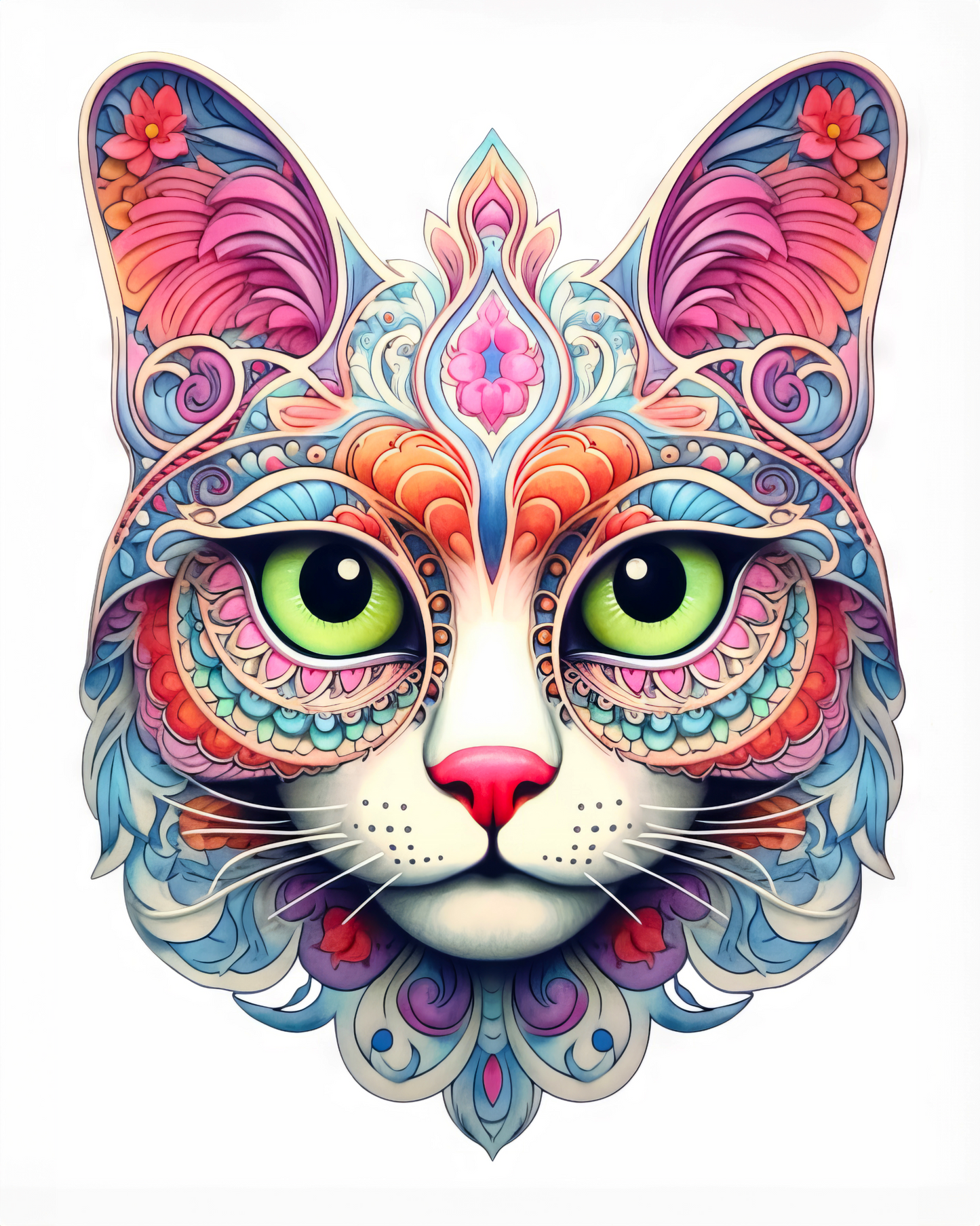 Abstract Cat Stickers-Print My Stickers