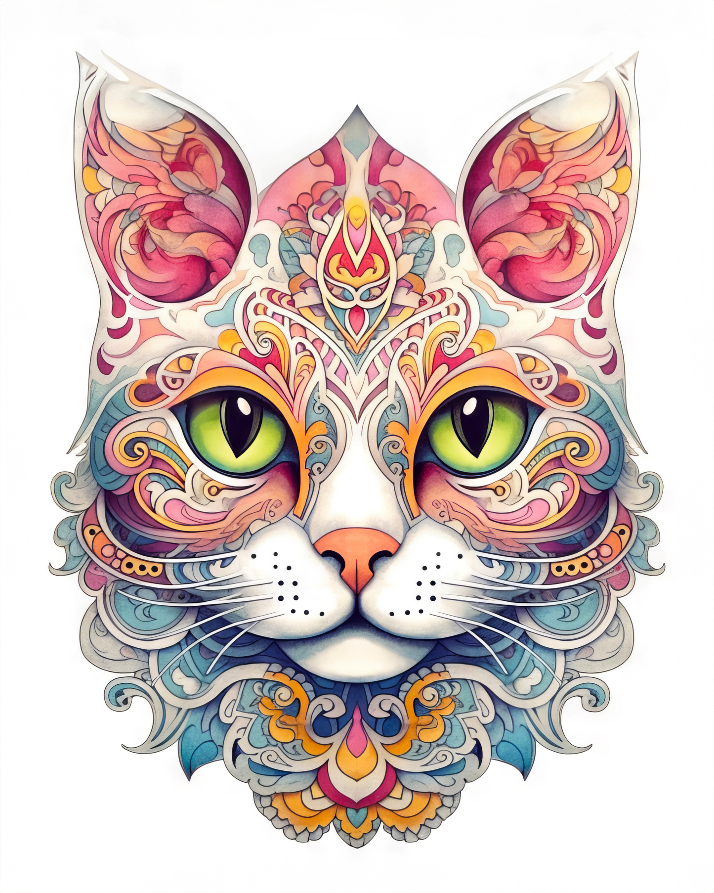 Abstract Cat Stickers-Print My Stickers