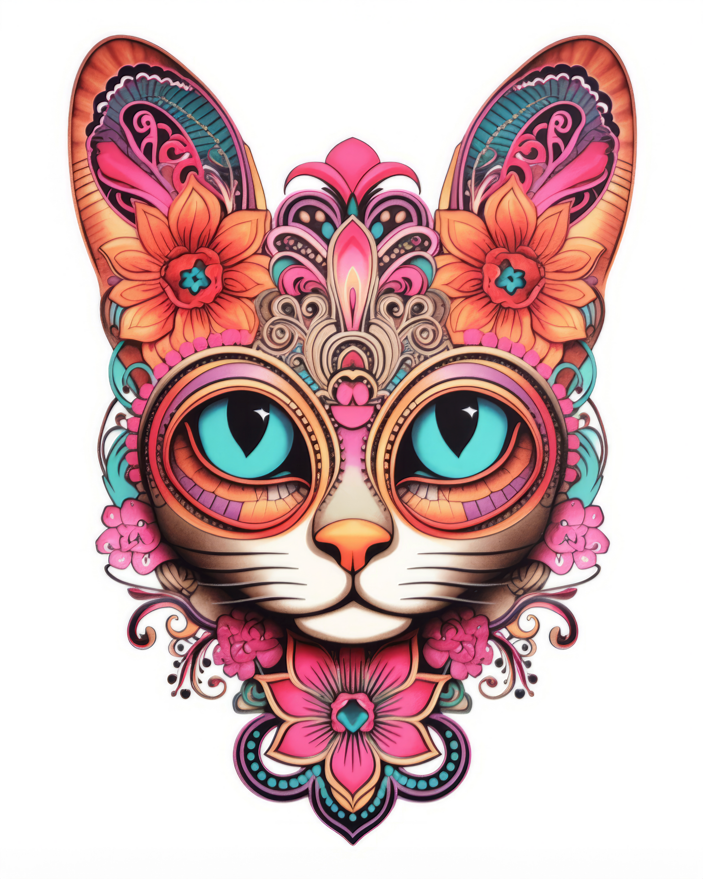 Abstract Cat Stickers-Print My Stickers