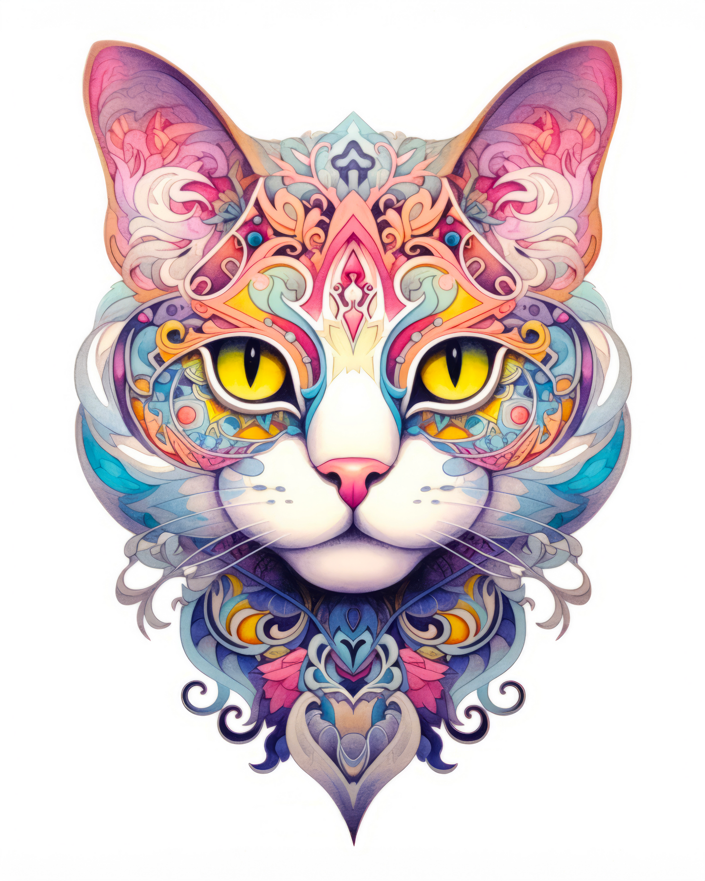 Abstract Cat Stickers-Print My Stickers