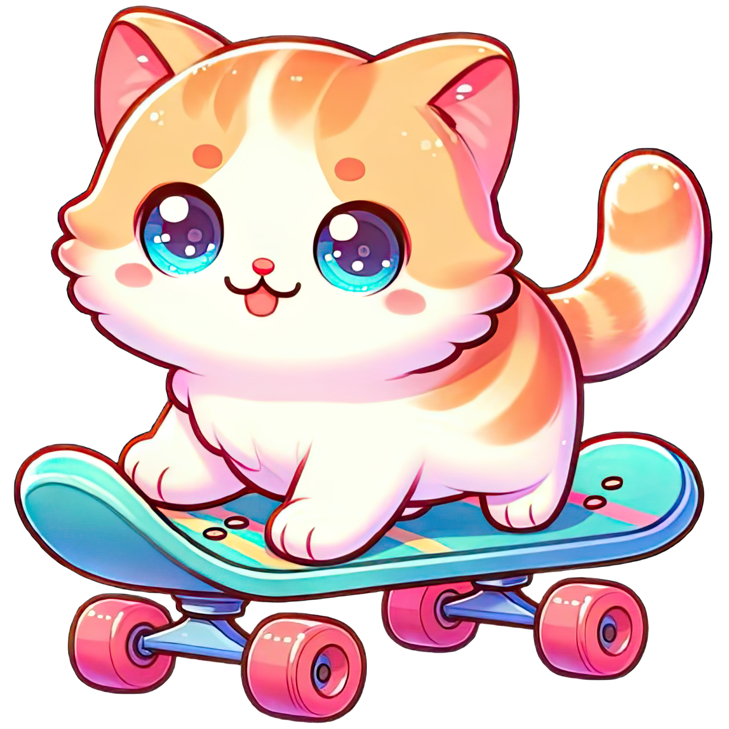 Cute Animals on Skateboard Stickers-Print My Stickers