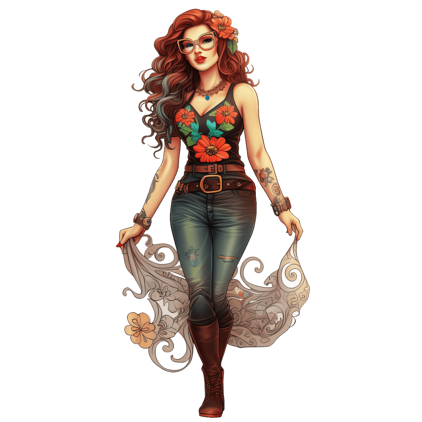 Hippie Young Girl Stickers-Print My Stickers