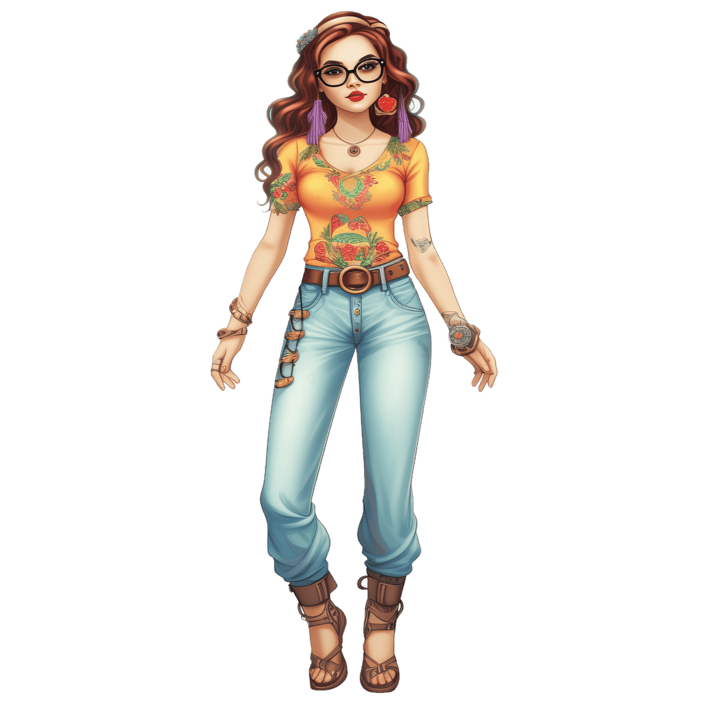 Hippie Young Girl Stickers-Print My Stickers