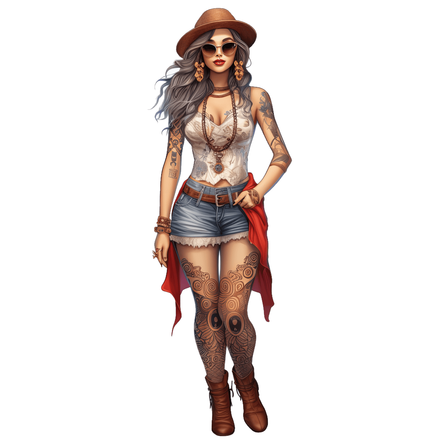 Hippie Young Girl Stickers-Print My Stickers