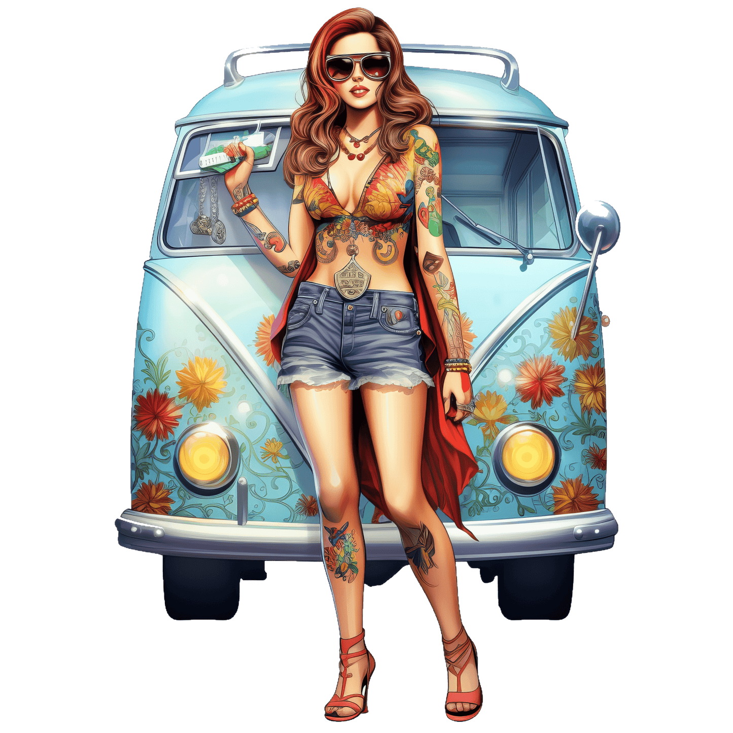 Hippie Young Girl Stickers-Print My Stickers