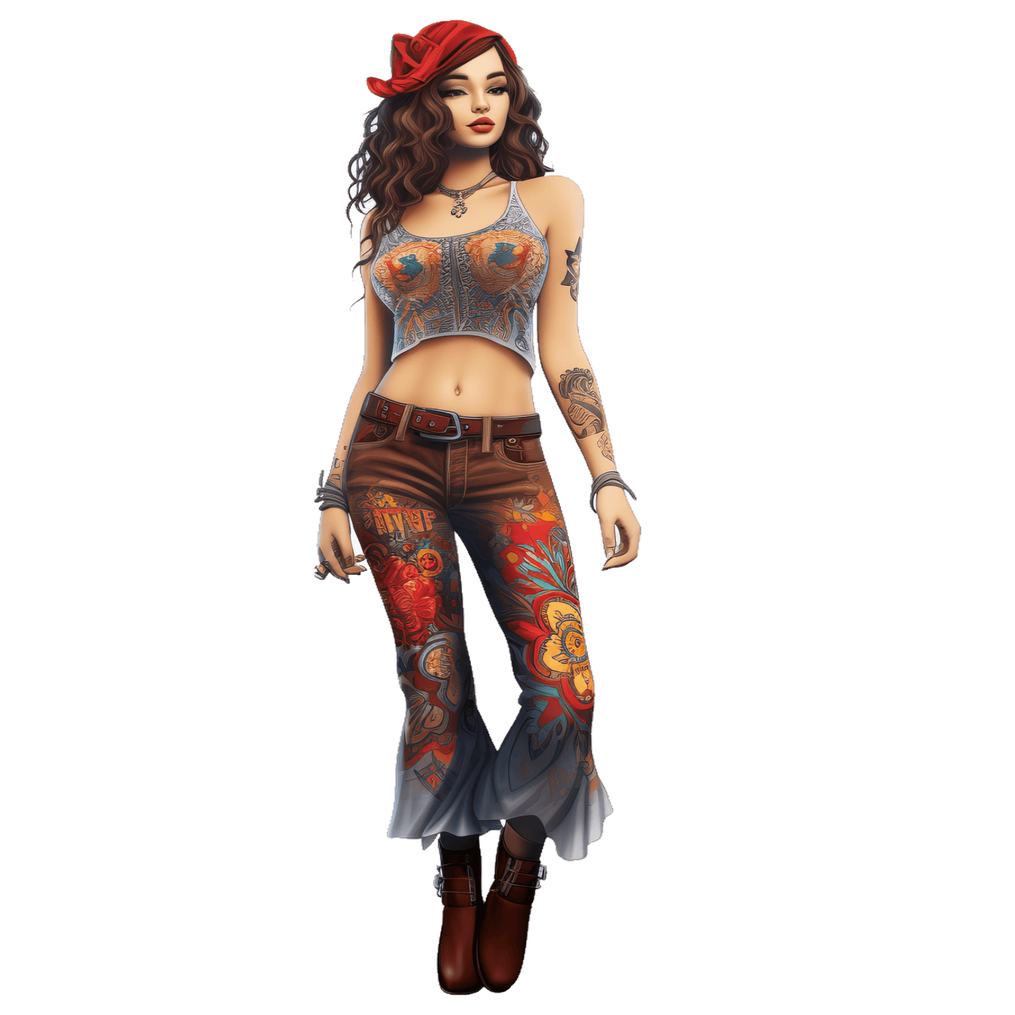Hippie Young Girl Stickers-Print My Stickers