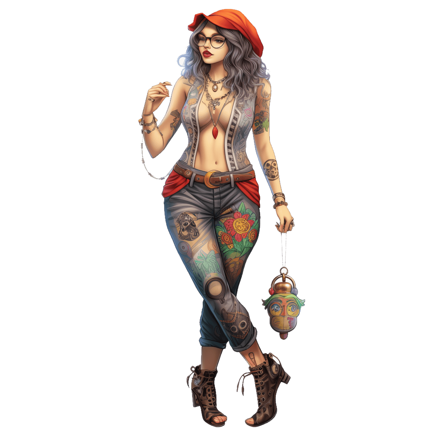 Hippie Young Girl Stickers-Print My Stickers