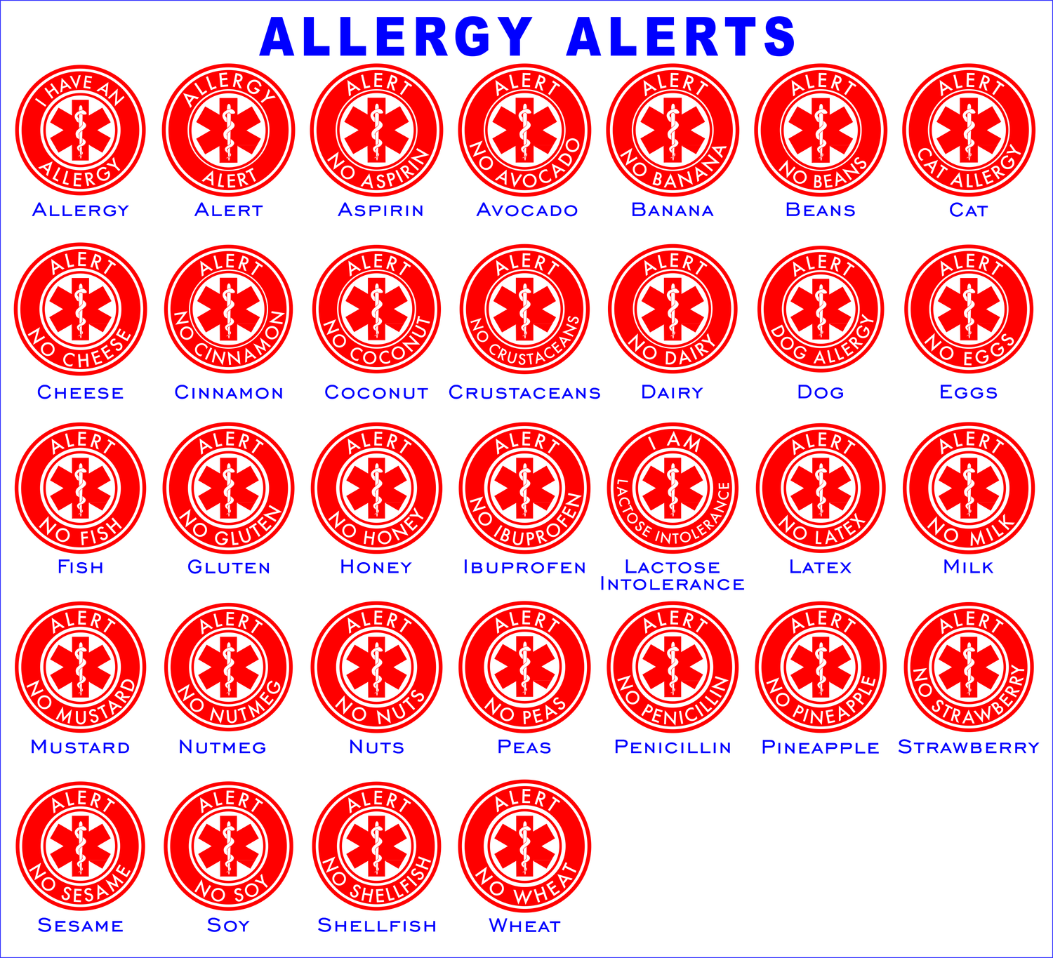 Allergy Stickers-Print My Stickers