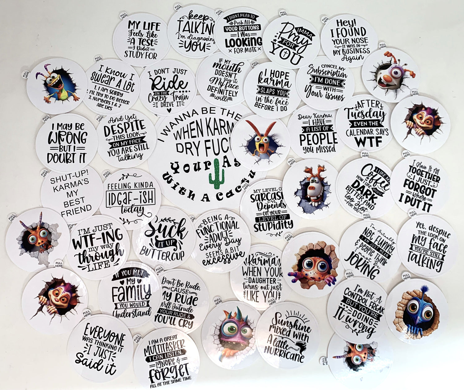 Hippie & Sarcastic Stickers-Print My Stickers