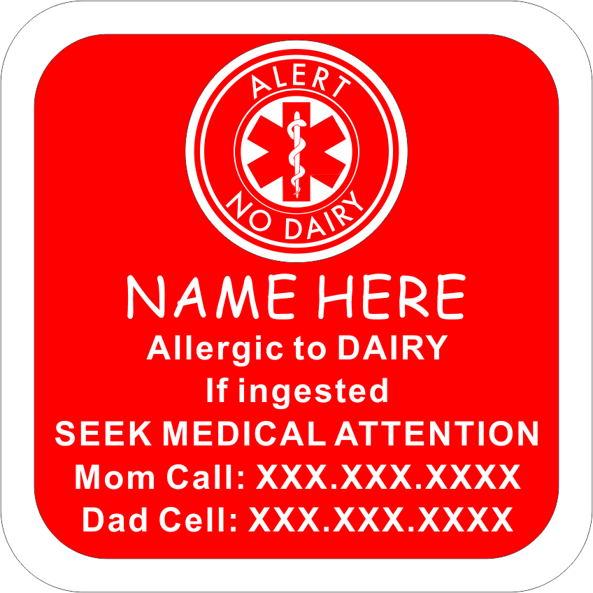 Allergy Note Sticker Custom Allergy Stickers – Print My Stickers