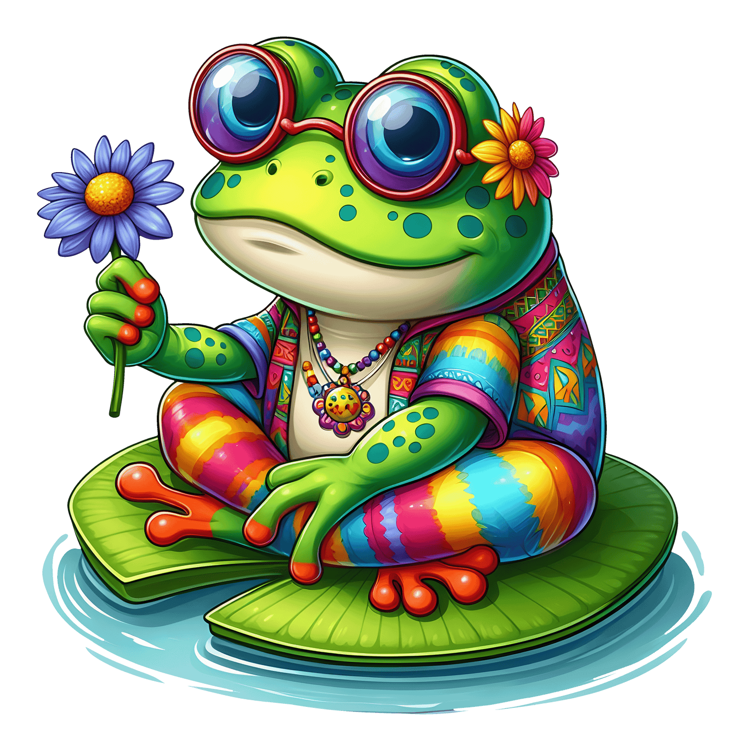 Hippie Frog Stickers - Print My Stickers