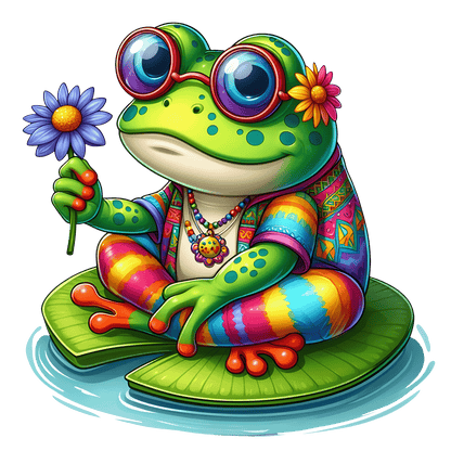 Hippie Frog Stickers - Print My Stickers