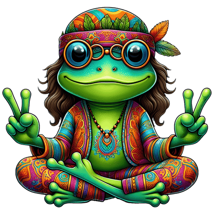 Hippie Frog Stickers - Print My Stickers