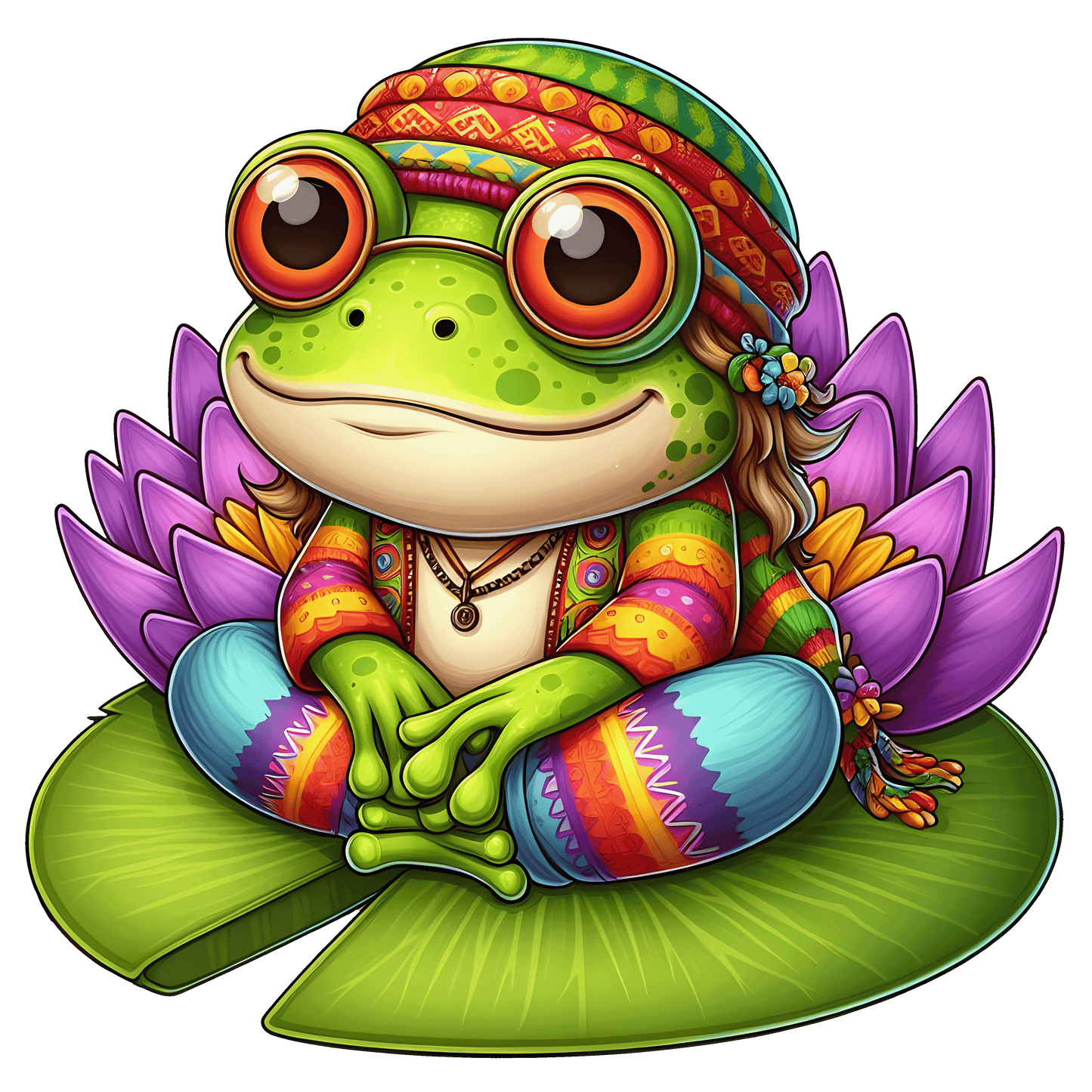 Hippie Frog Stickers - Print My Stickers