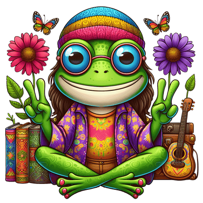 Hippie Frog Stickers - Print My Stickers