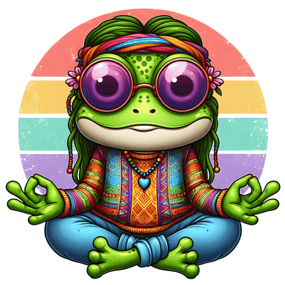 Hippie Frog Stickers - Print My Stickers