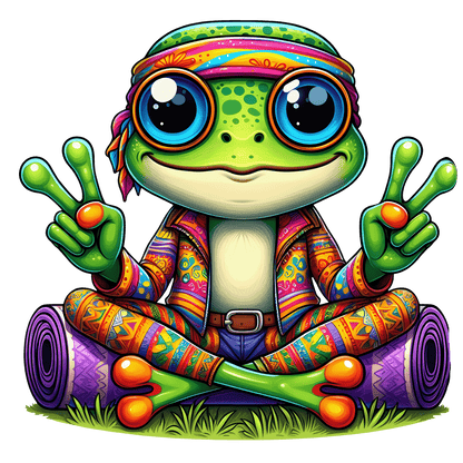 Hippie Frog Stickers - Print My Stickers