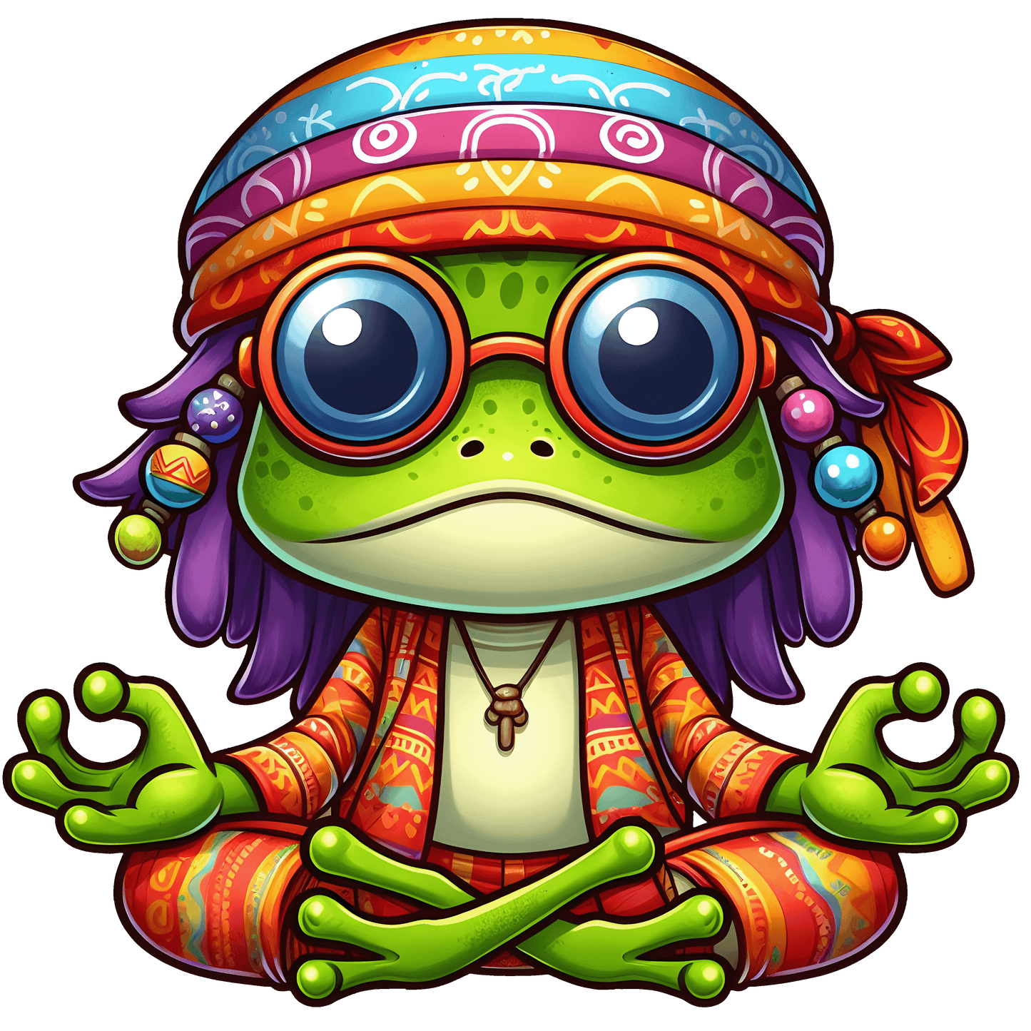 Hippie Frog Stickers - Print My Stickers