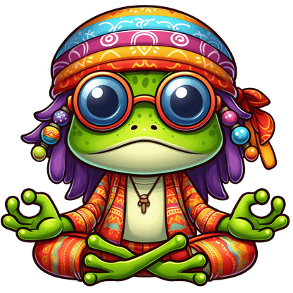 Hippie Frog Stickers - Print My Stickers