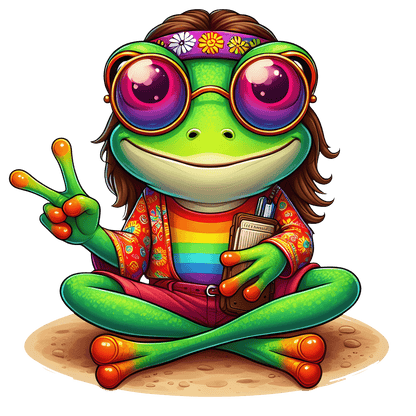 Hippie Frog Stickers - Print My Stickers