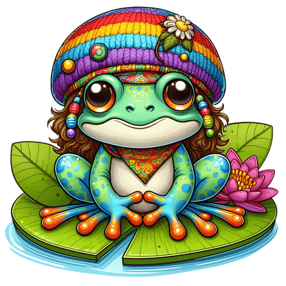 Hippie Frog Stickers - Print My Stickers