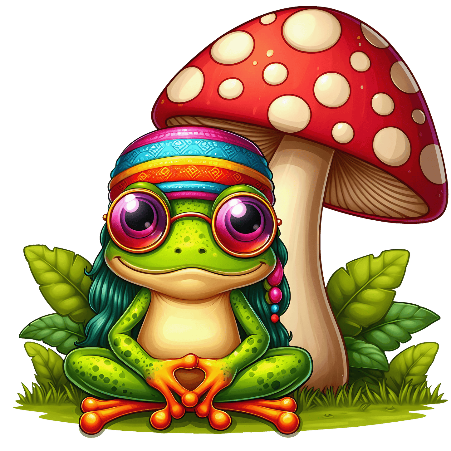 Hippie Frog Stickers - Print My Stickers