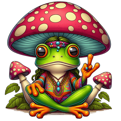 Hippie Frog Stickers - Print My Stickers