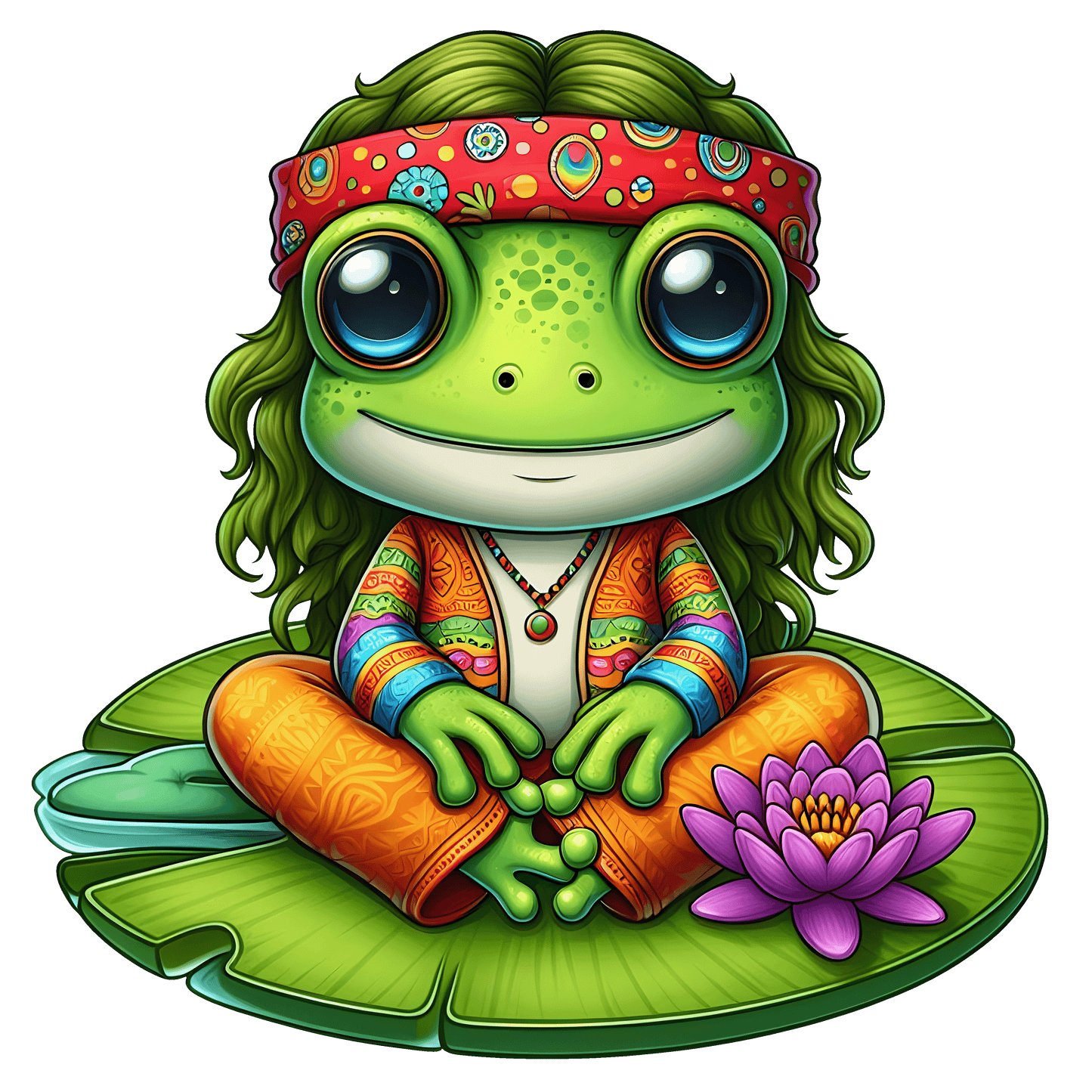 Hippie Frog Stickers - Print My Stickers