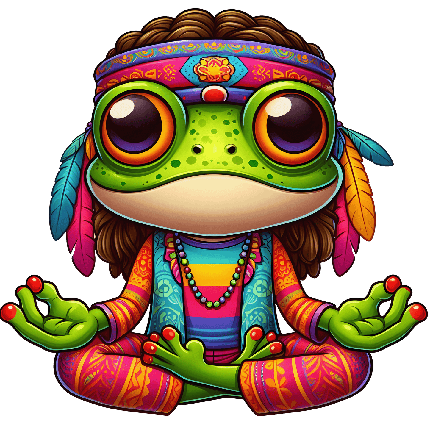 Hippie Frog Stickers - Print My Stickers