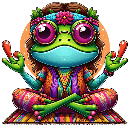 Hippie Frog Stickers - Print My Stickers