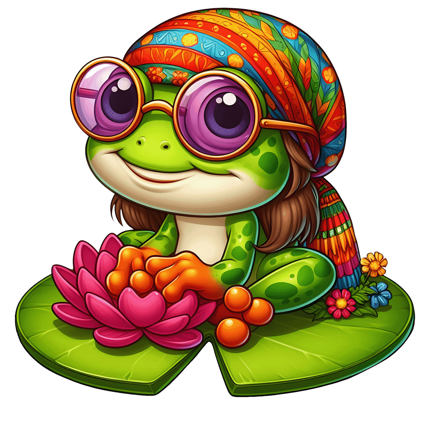 Hippie Frog Stickers - Print My Stickers