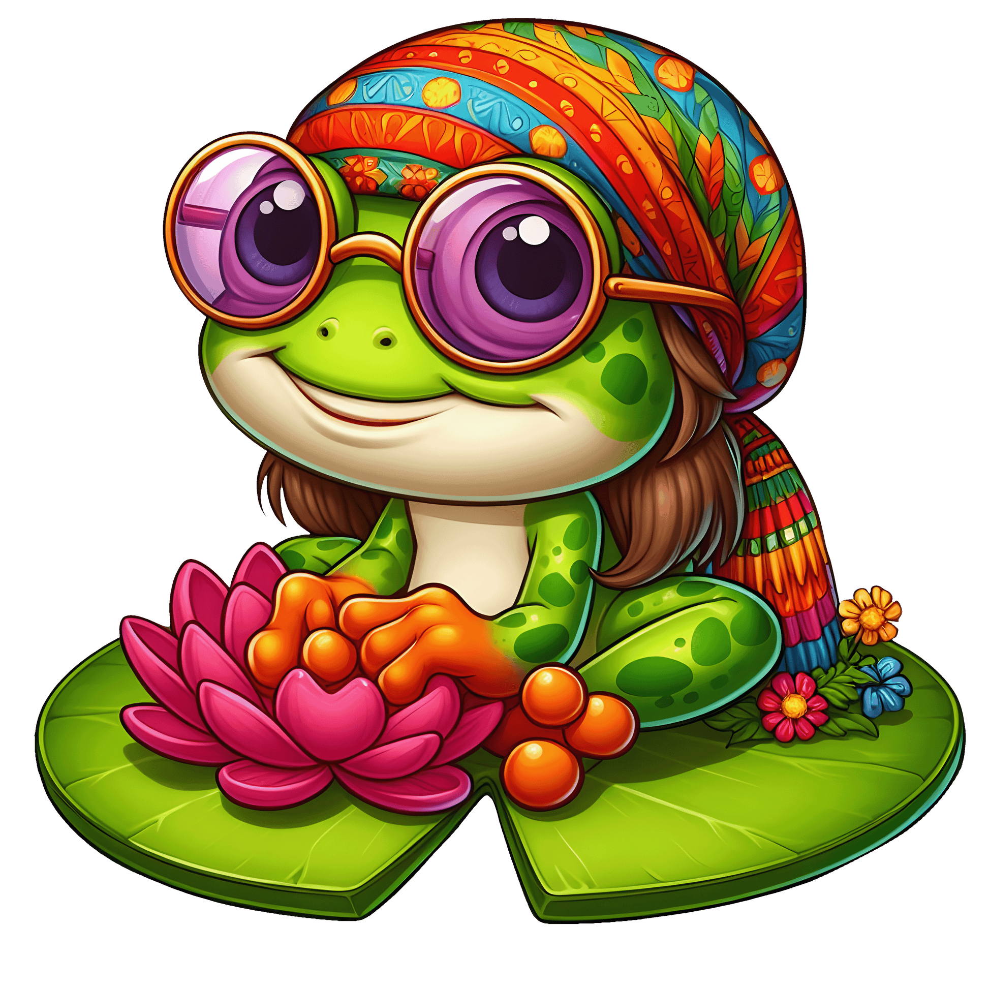 Hippie Frog Stickers - Print My Stickers