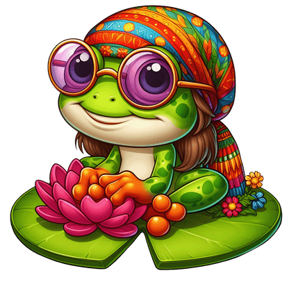 Hippie Frog Stickers - Print My Stickers